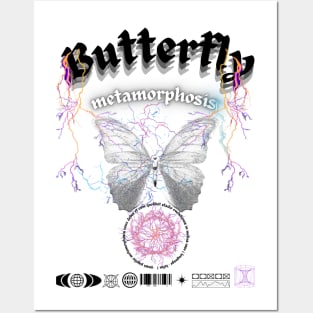 Butterfly Metamorphosis Lightning | Modern Art Print Posters and Art